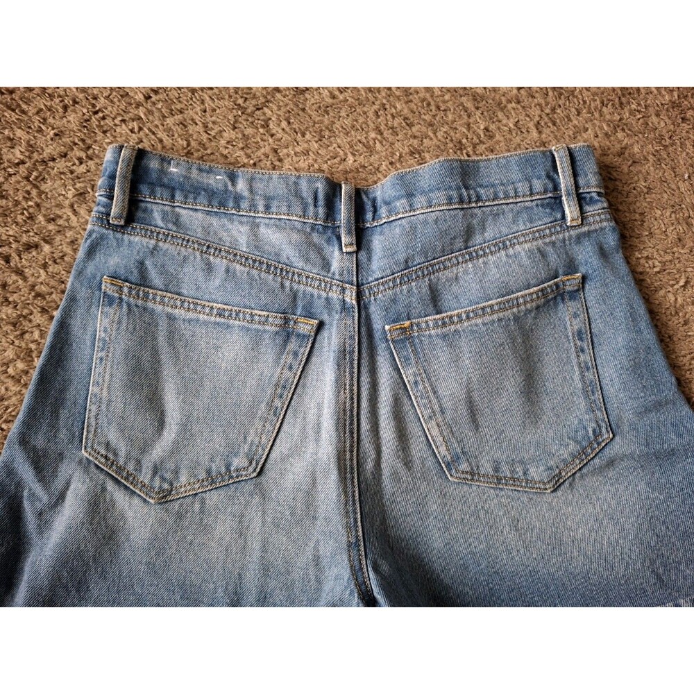 Loft Denim Jean Shorts Women's Size 28 Blue Cuffed High Rise 90s Y2K - Picture 7 of 8